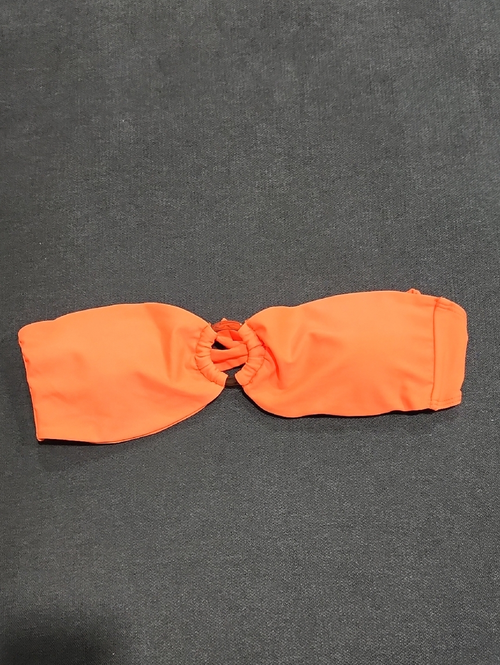 Orange Zaful Bandeau Bikini Top with Center Ring